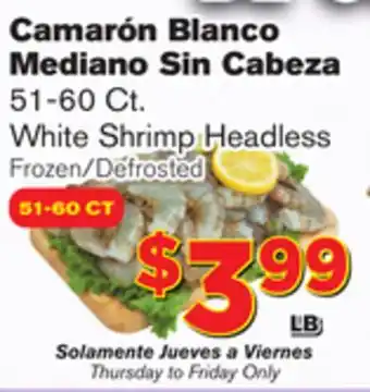 El Super Fresh White Shrimp Headless offer