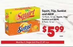 Vallarta Supermarkets Squirt, 7Up, Sunkist and A&W offer