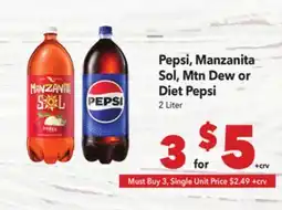 Vallarta Supermarkets Pepsi, Manzanita Sol, Mtn Dew or Diet Pepsi offer