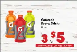 Vallarta Supermarkets Gatorade Sports Drinks offer