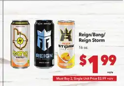 Vallarta Supermarkets Reign/Bang/Reign Storm offer