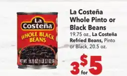 Vallarta Supermarkets La Costeña Whole Pinto or Black Beans offer