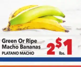 Vallarta Supermarkets Green Or Ripe Macho Bananas / PLATANO MACHO offer