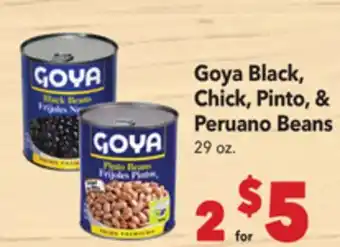 Vallarta Supermarkets Goya Black Chick, Pinto, & Peruano Beans offer