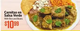 Vallarta Supermarkets Carnitas en Salsa Verde offer