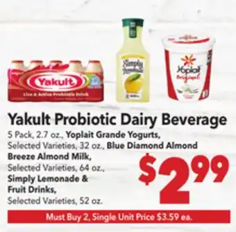 Vallarta Supermarkets Yakult Probiotic Dairy Beverage offer