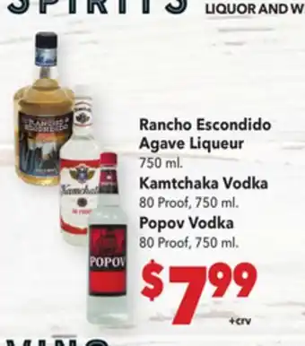 Vallarta Supermarkets Rancho Escondido Agave Liqueur offer