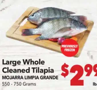 Vallarta Supermarkets Large Whole Cleaned Tilapia / MOJARRA LIMPIA GRANDE offer