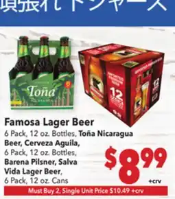 Vallarta Supermarkets Famosa Lager Beer offer