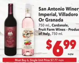 Vallarta Supermarkets San Antonio Winery Imperial, Villadoro Or Granada, 750 ml offer