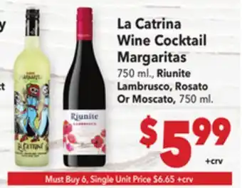 Vallarta Supermarkets La Catrina Wine Cocktail Margaritas offer