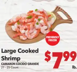 Vallarta Supermarkets Large Cooked Shrimp / CAMARON COCIDO GRANDE offer