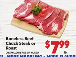 Vallarta Supermarkets Boneless Beef Chuck Steak or Roast / DIESMILLO DE RES SIN HUESO offer