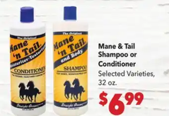 Vallarta Supermarkets Mane & Tail Shampoo or Conditioner offer