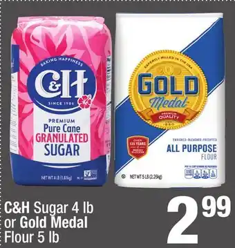 Super King Markets C & H Sugar 4 lb or Gold Medal Flour 5 lb offer