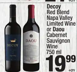 Super King Markets Decoy Red Blend Napa Valley Limited Wine or Daou Cabernet Sauvignon Wine offer