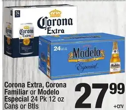 Super King Markets Corona Extra, Corona Familiar or Modelo Especial offer