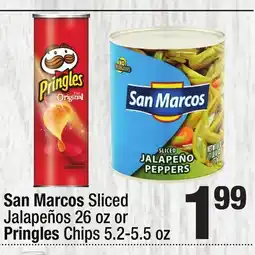 Super King Markets San Marcos Sliced Jalapeños 26 oz or Pringles Chips 5.2-5.5 oz offer