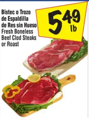 El Super Fresh Boneless Beef Clod Steaks or Roast offer