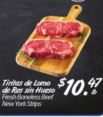 El Super FRESH BONELESS BEEF NEW YORK STRIPS offer