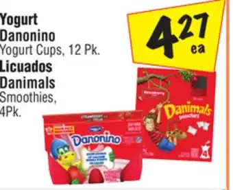 El Super Danonino Yogurt Cups, 12 Pk., Danimals Smoothies,4Pk offer