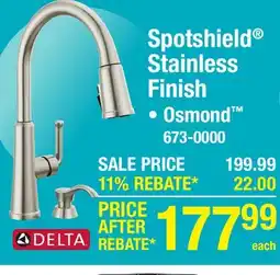 Menards Delta Osmond One-Handle Pull-Down Spotshield Stainless Kitchen Faucet offer