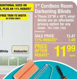 Menards Window Images 1 White Room Darkening Cordless Vinyl Blind - 23W x 48L offer