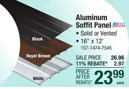 Menards Aluminum Soffit Panel offer