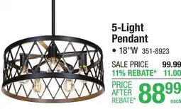 Menards Patriot Lighting Solitude Matte Black 5-Light Pendant offer