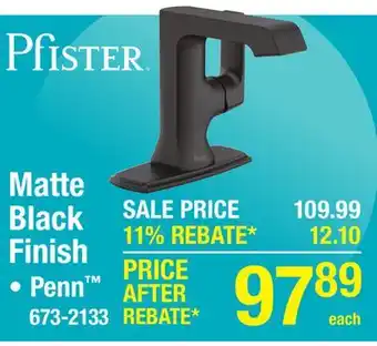 Menards Pfister Penn One-Handle 4 Centerset Matte Black Bathroom Sink Faucet offer