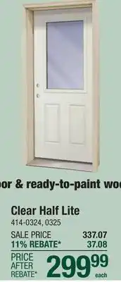 Menards Mastercraft 36W x 80H Primed Steel Half Lite Prehung Exterior Door - Right Inswing offer