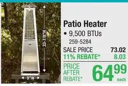 Menards Backyard Creations 9,500 BTU Tabletop Propane Patio Heater offer