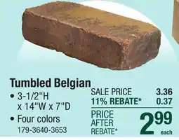 Menards 3-1/2 x 14 Autumn Blend Tumbled Large Belgian Wall Block offer