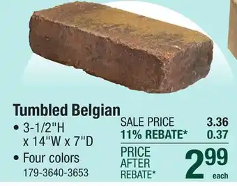 Menards 3-1/2 x 14 Autumn Blend Tumbled Large Belgian Wall Block offer