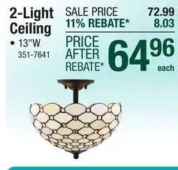 Menards Patriot Lighting Tiffy Bronze 2-Light Semi-Flush Mount Ceiling Light offer