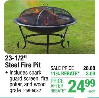 Menards Backyard Creations 23-1/2 Steel Fire Pit offer