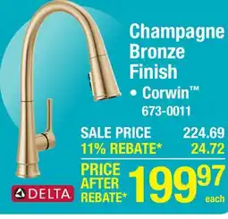 Menards Delta Corwin One-Handle Pull-Down Champagne Bronze Kitchen Faucet offer