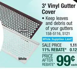 Menards Frost King 3' White Vinyl Gutter Cover offer