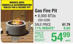 Menards Backyard Creations 10-1/4 Steel Gas Fire Pit offer