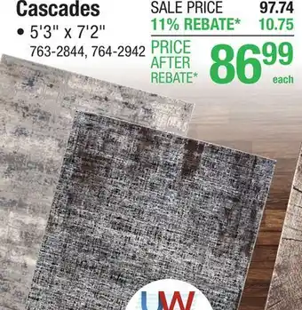 Menards United Weavers Cascades Gray Abstract 5'3 x 7'2 Area Rug offer