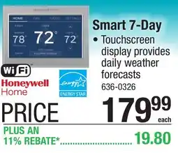 Menards Honeywell Home Wi-Fi Color Smart Thermostat offer