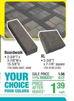 Menards 4 x 16 Sienna Holland Boardwalk Paver offer