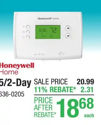 Menards Honeywell Home 5/2 Day Programmable Thermostat offer