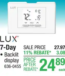 Menards LUX Programmable Thermostat offer