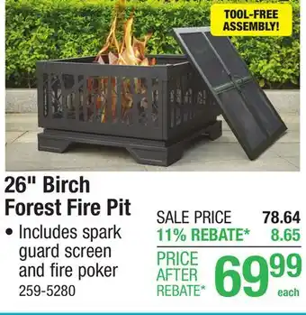 Menards Backyard Creations 26 Birch Forest Steel Fire Pit offer