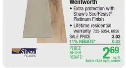 Menards Shaw Wentworth Driftwood Walnut 7.09 x 48.03 Floating Luxury Vinyl Plank Flooring (18.91 sq.ft/ctn) offer