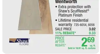 Menards Shaw Wentworth Driftwood Walnut 7.09 x 48.03 Floating Luxury Vinyl Plank Flooring (18.91 sq.ft/ctn) offer