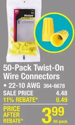 Menards Gardner Bender 22-10 AWG WireGard Twist Wire Connectors- 50 Count offer