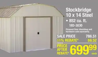 Menards Arrow Stockbridge 10 x 14 Steel Outdoor Storage Shed offer