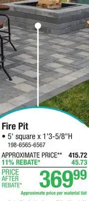 Menards Bentley Fire Pit Project Material List offer